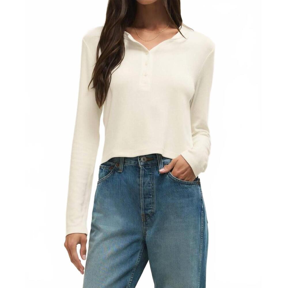 NEW Z SUPPLY ferris henley striped top in cloud